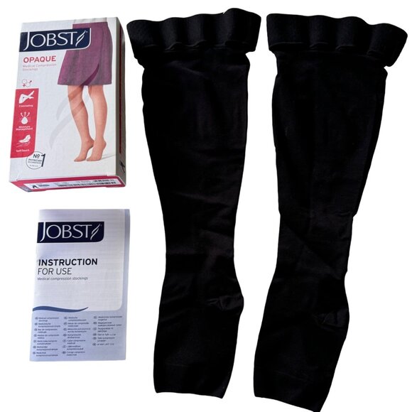 Jobst Opaque Medical THIGH Compression Stockings 20-30mmHg XL Black Leg-Squeezer - Picture 2 of 11